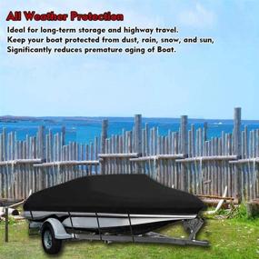 img 1 attached to 🚤 Heavy Duty Boat Cover - 600D PVC Coating - Trailerable Runabout Boat Cover for V-Hull Tri-Hull Runabouts and Bass Boats