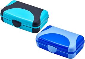 img 4 attached to 🖍️ It's Academic Hard Pencil Case - 2-Pack, Durable Plastic Pencil Box in Kid-Friendly Blue & Turquoise Colors