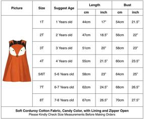 img 2 attached to 👗 Girls' Spring Corduroy Dress with Orange Ruffles - Cute Cartoon-Inspired Clothing