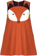 👗 girls' spring corduroy dress with orange ruffles - cute cartoon-inspired clothing logo