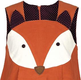 img 1 attached to 👗 Girls' Spring Corduroy Dress with Orange Ruffles - Cute Cartoon-Inspired Clothing