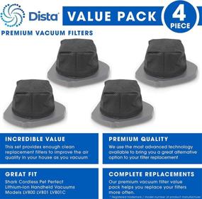 img 3 attached to Dista Filter - Set of 4 Dust Cup Filters for Shark Cordless Pet Perfect Lithium-Ion Handheld Vacuums Models LV800 LV801 LV801C. A Great Alternative to Part # XDCF800. Set of 4