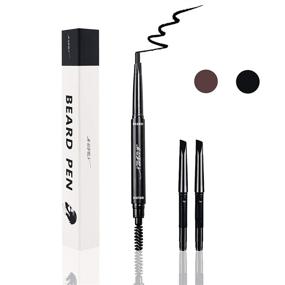 img 4 attached to 💦 Water Resistant Beard Pencil Filler for Men with Long Lasting & Natural Finish - Sweat Proof Barber Pencil for Mustache Repair & Shape, Includes Two Replacement Tips (Black)