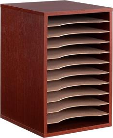 img 4 attached to 📚 Safco Products 9419CY Vertical Desk Top Sorter - Organize with 11 Compartments in Cherry