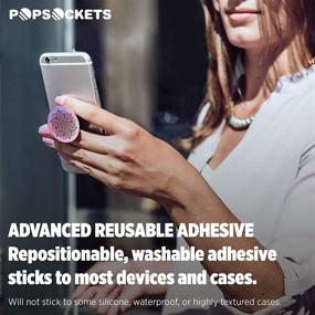 img 1 attached to PopSockets: Charcoal Mandala Collapsible Grip & Stand for Phones and Tablets - Securely Hold and Prop Up Your Devices