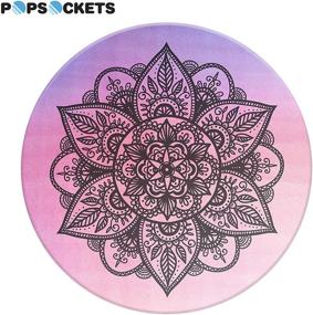 img 4 attached to PopSockets: Charcoal Mandala Collapsible Grip & Stand for Phones and Tablets - Securely Hold and Prop Up Your Devices