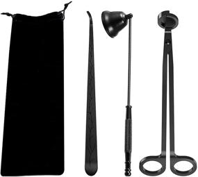 img 4 attached to 🕯️ AuroTrends Candle Accessory Set: 3-in-1 Candle Tool Kit for Scented Candles, Matte Black