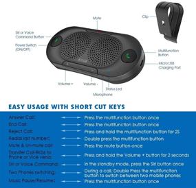 img 3 attached to 🚗 Besign BK06 Bluetooth 5.0 в автомобильном громкоговорителе: громкой разговор, автозапуск по движению, Siri/Google Assistant, двойные динамики мощностью 2 Вт