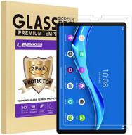 crystal clear protection: [2 pack] leeboss lenovo tab m10 fhd plus tempered glass screen protector - unbeatable 9h hardness for 10.3-inch display logo