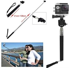 img 1 attached to Universal Action Camera Accessories Bundle - Head and Chest Strap Mount/Selfie Stick/Floating Hand Grip Compatible with Campark ACT74 X40 X35, Dragon Touch 4K, AKASO EK7000, Brave 4 5 6, Vantop Moment