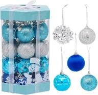 🎄 set of 35 shatterproof mini ball ornaments, perfect for small christmas trees and crafts (1.8 in, 5 unique designs) логотип