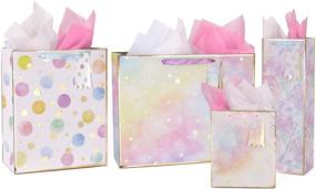 img 4 attached to 🎁 Assorted Sizes 4-Pack Gift Bags with Handles & Tissue Paper – Reusable Colorful Polka Dots, Stripes, and Stars Pattern – Perfect for Parties, Birthdays, Mother's Day, Weddings, and Any Occasion