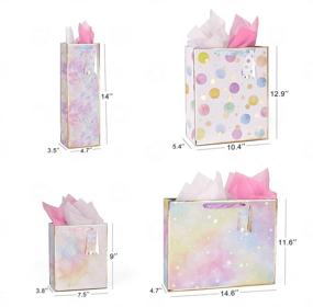 img 3 attached to 🎁 Assorted Sizes 4-Pack Gift Bags with Handles & Tissue Paper – Reusable Colorful Polka Dots, Stripes, and Stars Pattern – Perfect for Parties, Birthdays, Mother's Day, Weddings, and Any Occasion