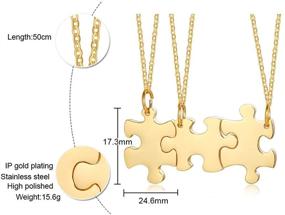 img 3 attached to VNOX Персонализированный набор кулона в виде пазла - индивидуальные кулоны для лучших подруг, украшения для дружбы, подарок на праздники