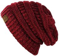 🧢 c.c trendy warm chunky soft stretch cable knit beanie skully hat logo