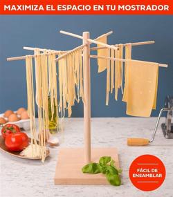 img 3 attached to 🍝 Large Wooden Pasta Drying Rack by Bellemain