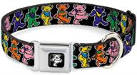 🐾 dancing bears black/multi color buckle-down seatbelt buckle dog collar: secure & stylish! logo