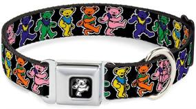 img 4 attached to 🐾 Dancing Bears Black/Multi Color Buckle-Down Seatbelt Buckle Dog Collar: Secure & Stylish!