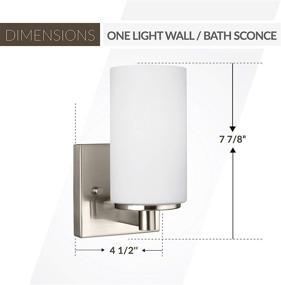 img 2 attached to Sea Gull Lighting Hettinger 4139101-962: One-Light Brushed Nickel Wall Sconce Vanity Light - Stylish Bath Fixture