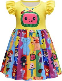 img 4 attached to 🐰 Charming Rabbitcess Flutter Sleeves Cartoon Milksilk Girls' Clothing and Dresses: Delightful Styles for Your Little Ones!