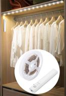 🛏️ led battery operated bed light: dual mode motion night light for bedroom cabinet - flexible led strip battery motion sensor closet light rope light kit (nature white 4000k) логотип