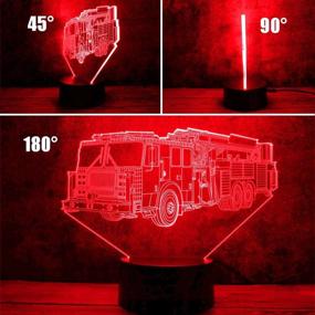 img 2 attached to HIPIYA Fire Truck Night Light LED 3D Illusion Remote Control USB 16 Color Fire Engine Lamp - Perfect Christmas Birthday Gift for Kids, Girls, Boys, Teens - Firemen Themed Bedroom and Nursery Room Decor (Firetruck)