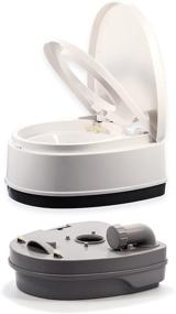 img 2 attached to 💩 Camco Premium Portable travel toilet - 2.6 gallon - Three Directional Flush & Swivel Dumping Elbow (41535) - White
