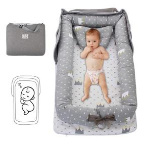 img 4 attached to Ultimate Comfort for Your Baby: Portable Baby Lounger Nest with Pillow – Perfect for Travel, Bedroom, and Outdoor Use!