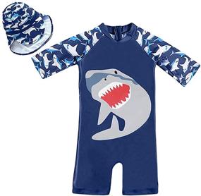 img 4 attached to Alligator Sunsuit - Protective Swimwear for Boys - Clothing and Swim Gear