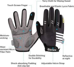 img 3 attached to 🧤 Gonex Full Finger Cycling Gloves with Touchscreen and SBR Pad - Ultimate Protection for Men and Women in Winter Sports