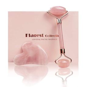 img 4 attached to 🌹 Rose Quartz Jade Roller and Gua Sha Set - Natural Stone Face Roller and Massager Tools for Relaxation and Anti-Aging - Reduce Fine Lines and Wrinkles