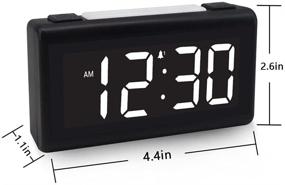 img 3 attached to ⏰ BOCTOP Battery Powered Small Digital Alarm Clock - Dual Alarms, USB Charger, LED Display, Adjustable Volume & Dimmer - Ideal for Bedroom, Bedside, and Travel