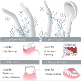 img 3 attached to 🪥 BETMI Cordless Water Flosser: Portable Dental Oral Irrigator with 5 Modes, 180ml Reservoir, 4 Jet Tips - IPX7 Waterproof, Rechargeable Teeth Cleaner for Home and Travel