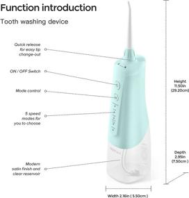 img 1 attached to 🪥 BETMI Cordless Water Flosser: Portable Dental Oral Irrigator with 5 Modes, 180ml Reservoir, 4 Jet Tips - IPX7 Waterproof, Rechargeable Teeth Cleaner for Home and Travel