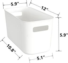 img 3 attached to 🗄️ Yopay 4 Pack Plastic Storage Bin with Handle - White Organizer for Bathroom and Kitchen: Ideal for Hand Soaps, Body Wash, Shampoos, Lotions, Conditioners, Hand Towels, Cosmetics, Snacks, and Seasonings