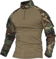 👕 magcomsen men's tactical military camo 1/4 zip long sleeve shirt with pocket логотип