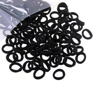 miuance baby kids girls small size hair ties: 120 pcs of no-damage 👧 ouchless hair elastics, ponytail holders, and crease-free rubber bands for tiny hair in black logo