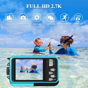 img 3 attached to 📷 Underwater Camera DV806 - Full HD 2.7K 48 MP Video Recorder - Waterproof Digital Camera with Dual Screens - 16X Digital Zoom - Selfie Feature - Flashlight - Ideal for Snorkeling