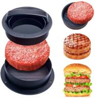 🍔 yevior nonstick burger press - 3-in-1 hamburger patty maker molds for perfectly shaped stuffed burgers, sliders, and regular burgers - ideal for grilling and cooking логотип