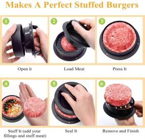 img 2 attached to 🍔 YEVIOR Nonstick Burger Press - 3-in-1 Hamburger Patty Maker Molds for Perfectly Shaped Stuffed Burgers, Sliders, and Regular Burgers - Ideal for Grilling and Cooking