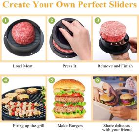 img 1 attached to 🍔 YEVIOR Nonstick Burger Press - 3-in-1 Hamburger Patty Maker Molds for Perfectly Shaped Stuffed Burgers, Sliders, and Regular Burgers - Ideal for Grilling and Cooking