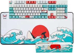img 4 attached to Коралловое море Настраиваемый набор клавиш и игровой коврик для мыши - Улучшенный комплект клавиш сублимации красителя и большой комплект клавиатурного коврика (27,6''x11,8'') для игрока на ПК Windows - Идеально подходит для SEO