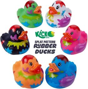 img 3 attached to 🦆 Kicko Splat Pattern Assorted Rubber Ducks - 2 Inches - for Kids, Sensory Play, Stress Relief, Novelty, Stocking Stuffers, Classroom Prizes, Decorations, Supplies, Holidays, Pinata Fillers