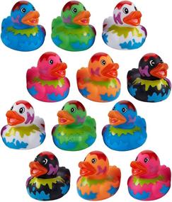 img 4 attached to 🦆 Kicko Splat Pattern Assorted Rubber Ducks - 2 Inches - for Kids, Sensory Play, Stress Relief, Novelty, Stocking Stuffers, Classroom Prizes, Decorations, Supplies, Holidays, Pinata Fillers