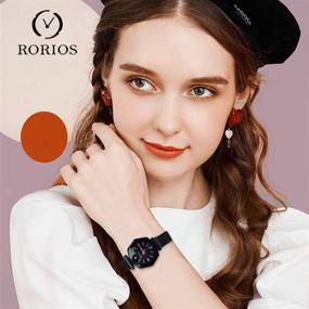 img 1 attached to RORIOS Women's Wristwatches with Shining Starry Sky Dial, Mesh Band & Easy-to-Use Buckle - Simulated Diamond Accents for Enhanced Style