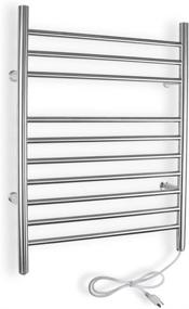 img 1 attached to WarmlyYours 10-Bar Infinity Towel Warmer in Stainless Steel, Plug-in Option
