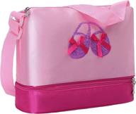 🩰 danshow girls professional dance ballet shoe toe bags: a convenient solution with double-deck space and adjustable straps логотип