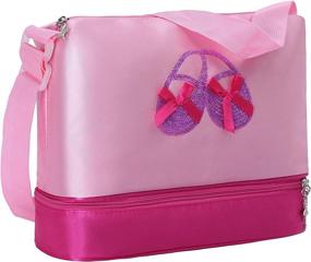 img 4 attached to 🩰 DANSHOW Girls Professional Dance Ballet Shoe Toe Bags: A Convenient Solution with Double-Deck Space and Adjustable Straps