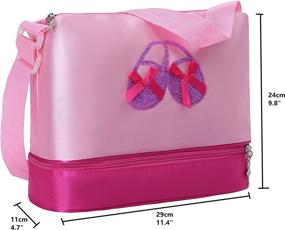 img 2 attached to 🩰 DANSHOW Girls Professional Dance Ballet Shoe Toe Bags: A Convenient Solution with Double-Deck Space and Adjustable Straps