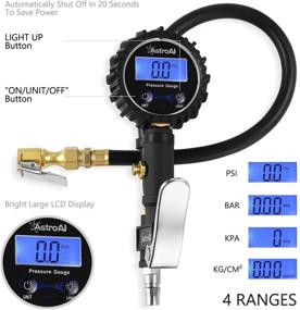 img 3 attached to 🚗 AstroAI Цифровой насос с манометром для шин, 250 PSI - Прочный, резиновый шланг, быстросъемное соединение, наконечник, в комплекте компрессорные аксессуары